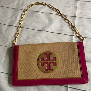 Tory Burch Brand New Magenta Clutch/Shoulder Bag